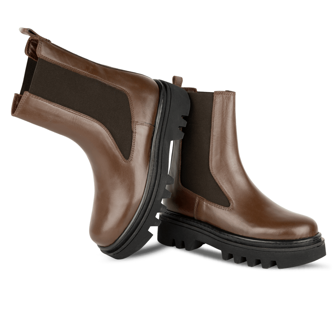 Lawrence: Bottes Femme - Cuir Marron - Bleather Maroc