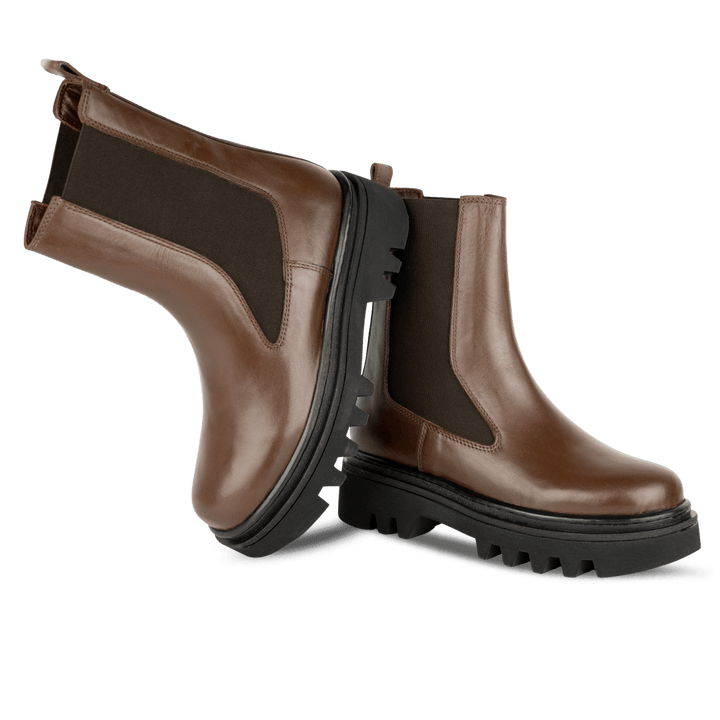 Lawrence: Bottes Femme - Cuir Marron - Bleather Maroc