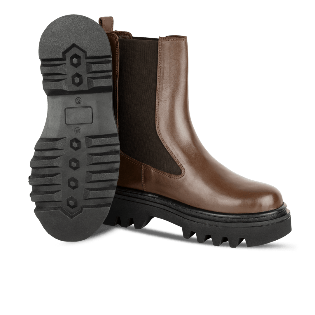 Lawrence: Bottes Femme - Cuir Marron - Bleather Maroc