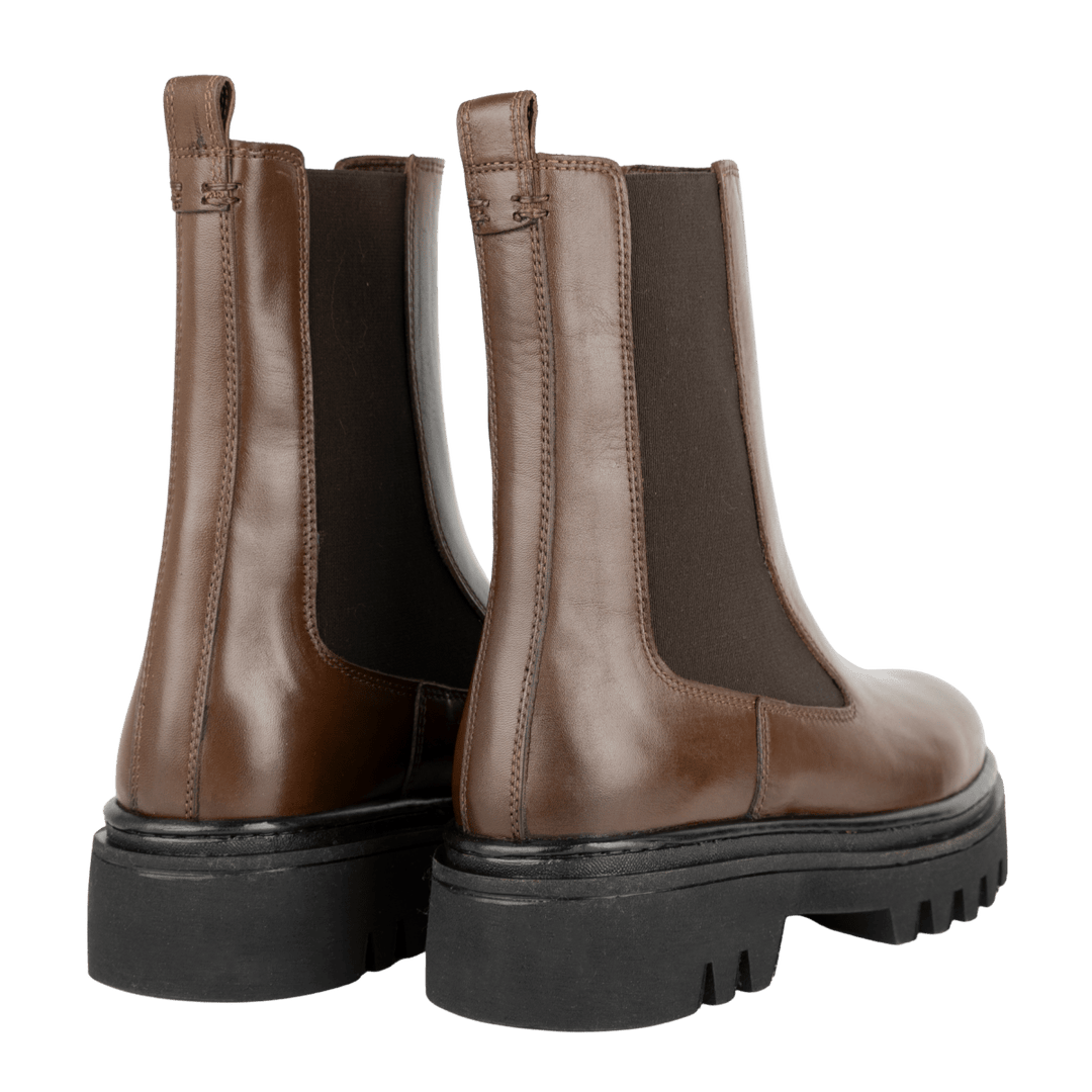 Lawrence: Bottes Femme - Cuir Marron - Bleather Maroc