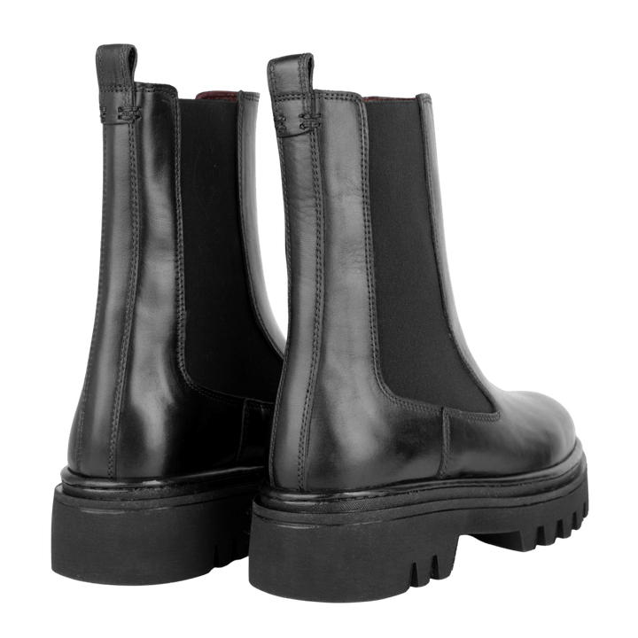 Lawrence: Bottes Femme - Cuir Noir - Bleather Maroc
