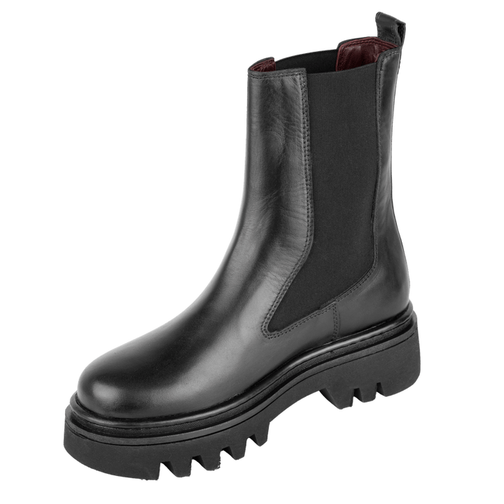 Lawrence: Bottes Femme - Cuir Noir - Bleather Maroc