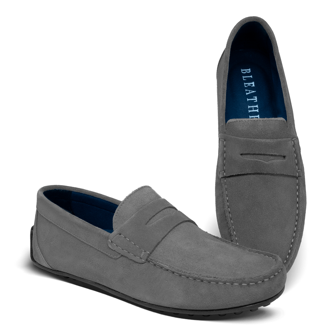 Lester: Mocassin Homme - Caoutchouc Gris - Bleather Maroc