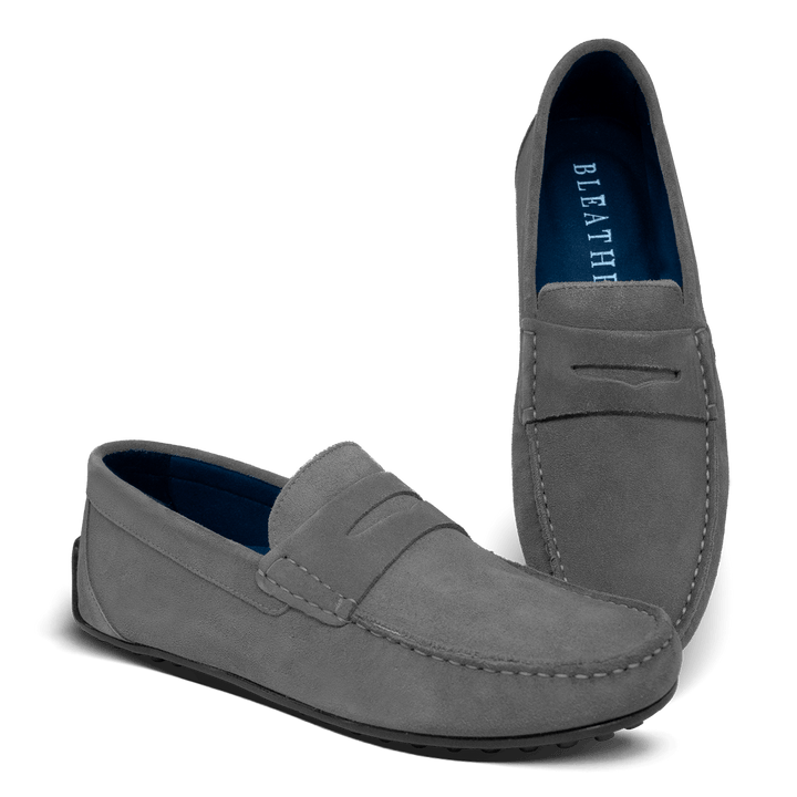 Lester: Mocassin Homme - Caoutchouc Gris - Bleather Maroc
