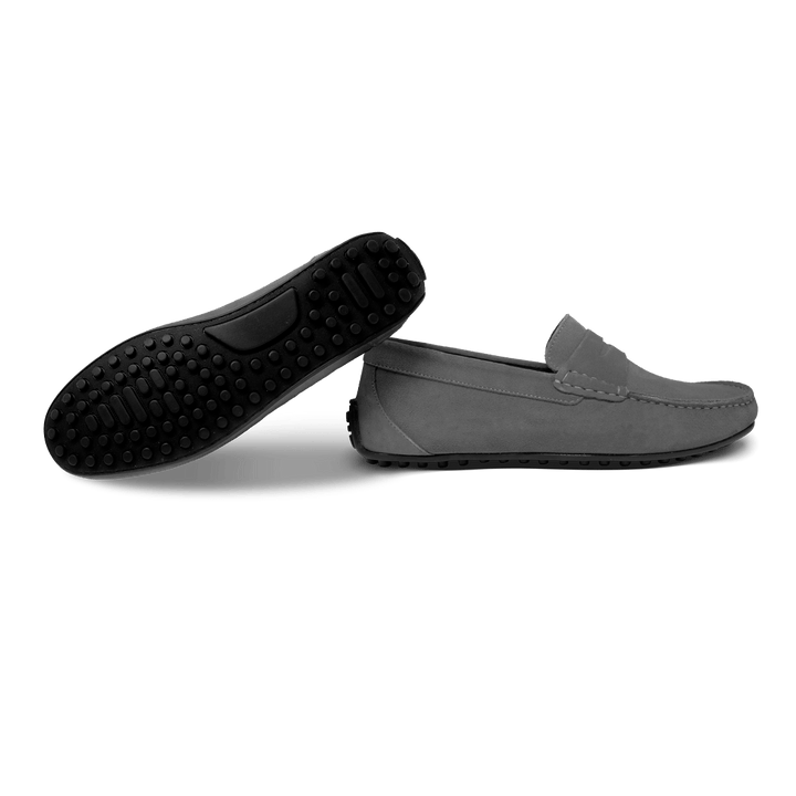 Lester: Mocassin Homme - Caoutchouc Gris - Bleather Maroc