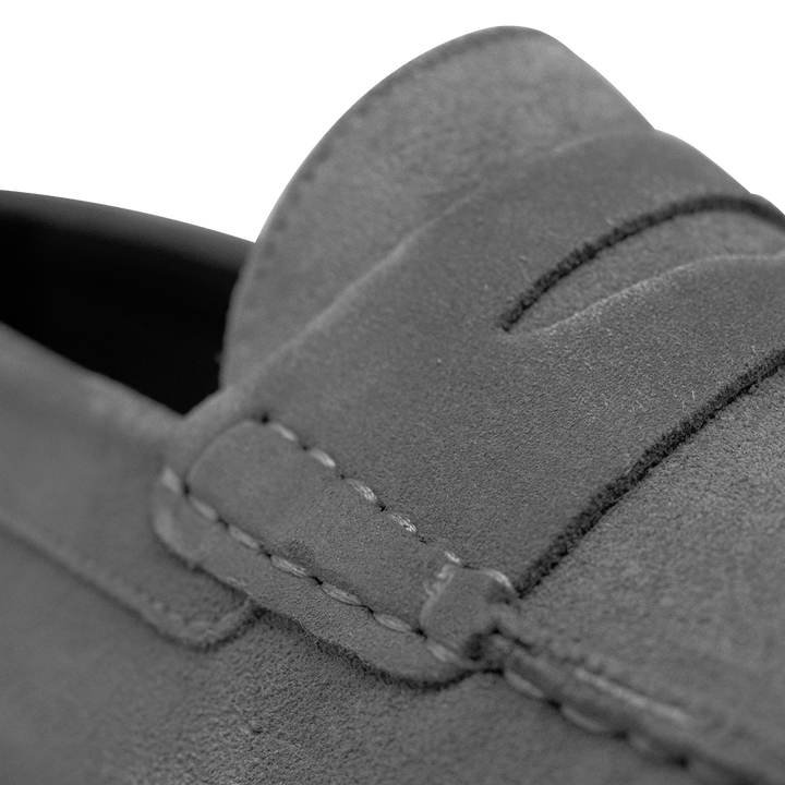 Lester: Mocassin Homme - Caoutchouc Gris - Bleather Maroc