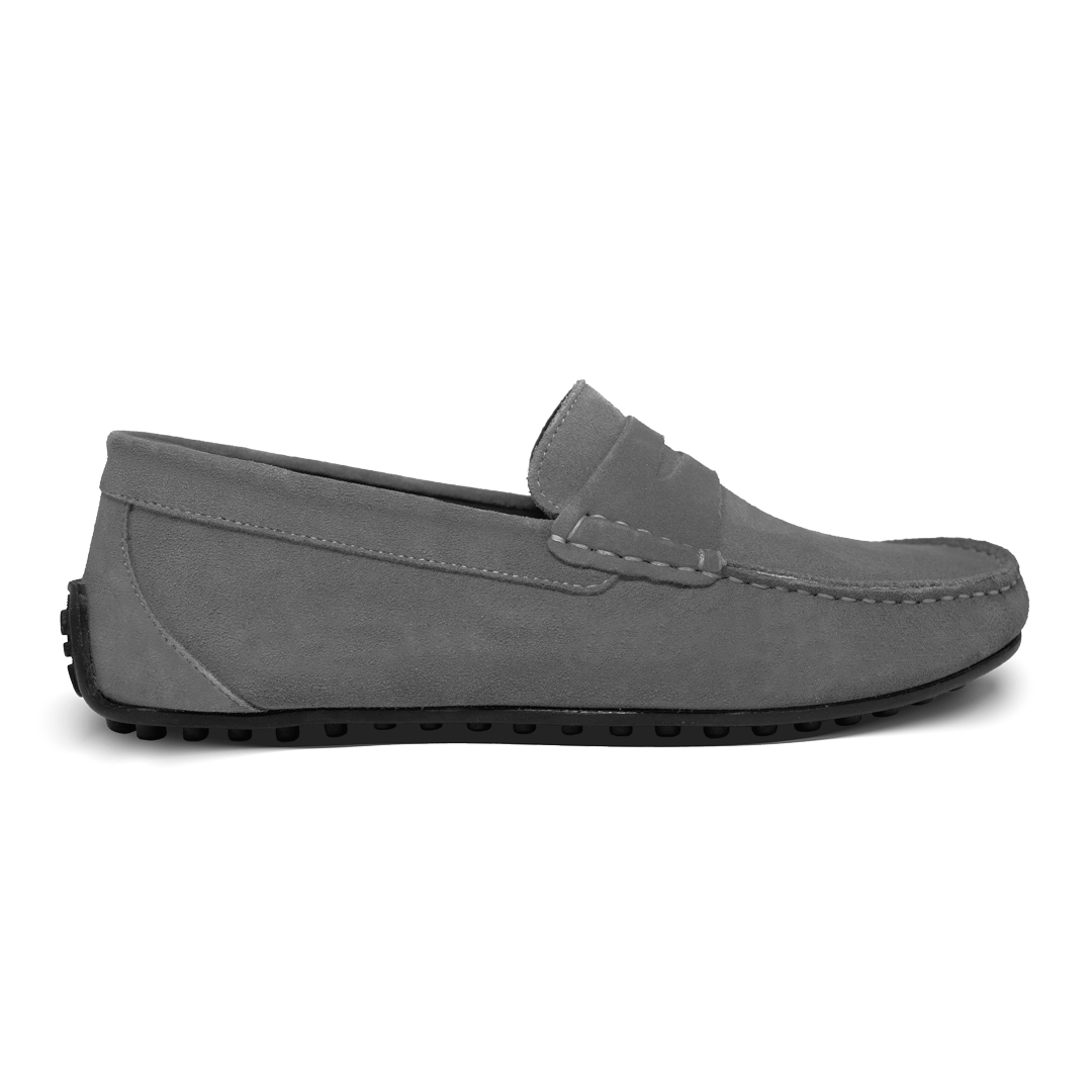 Lester: Mocassin Homme - Caoutchouc Gris - Bleather Maroc