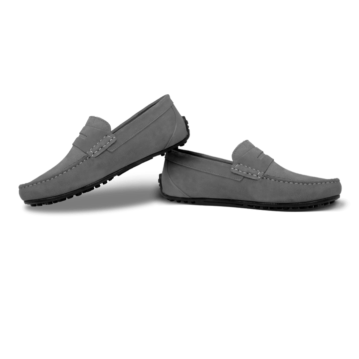 Lester: Mocassin Homme - Caoutchouc Gris - Bleather Maroc