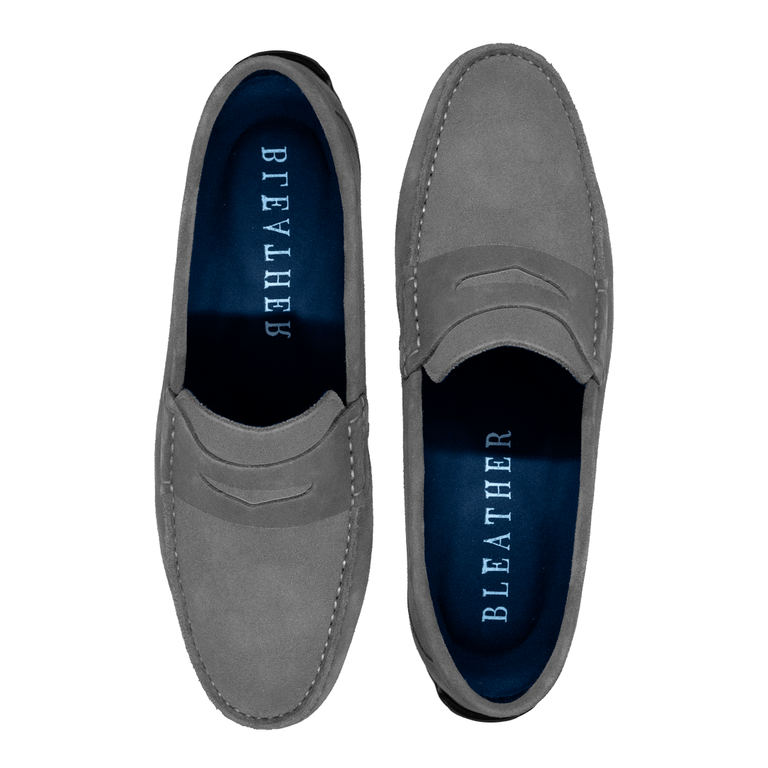 Lester: Mocassin Homme - Caoutchouc Gris - Bleather Maroc