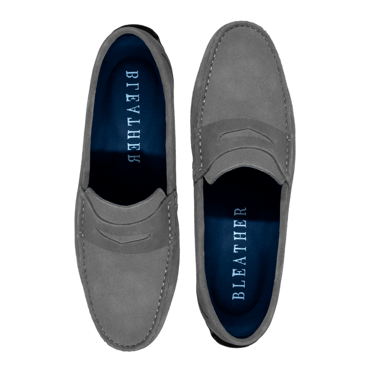 Lester: Mocassin Homme - Caoutchouc Gris - Bleather Maroc
