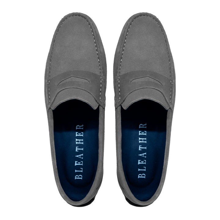 Lester: Mocassin Homme - Caoutchouc Gris - Bleather Maroc