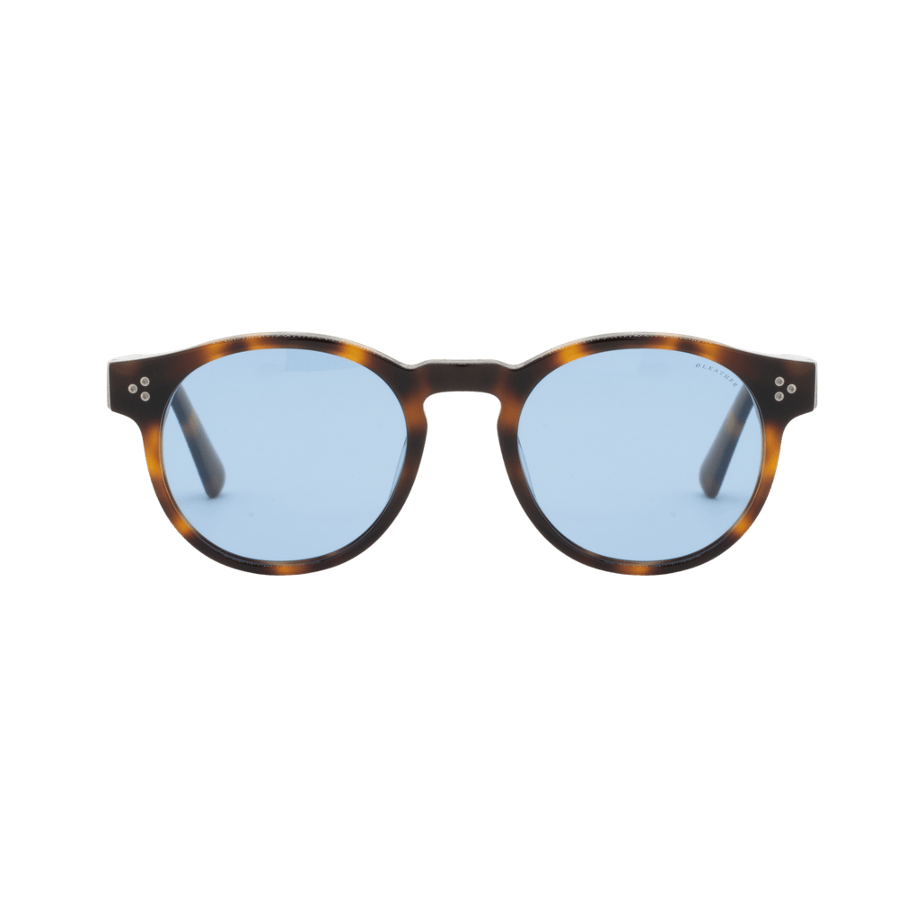 Lio: Lunettes de soleil de luxe Bleu trans/Havane - Bleather Maroc