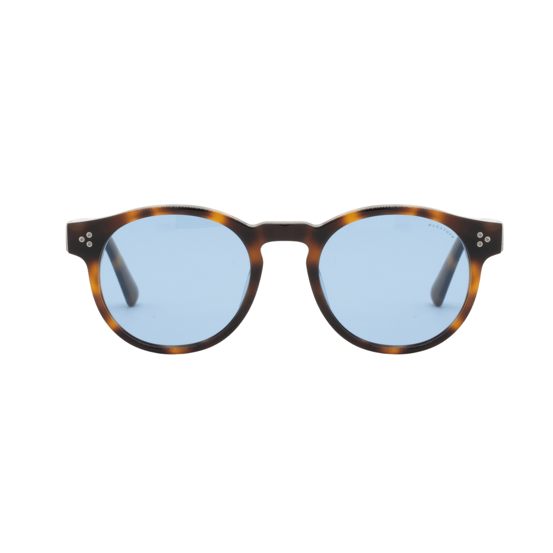 Lio: Lunettes de soleil de luxe Bleu trans/Havane - Bleather Maroc