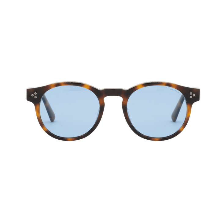 Lio: Lunettes de soleil de luxe Bleu trans/Havane - Bleather Maroc