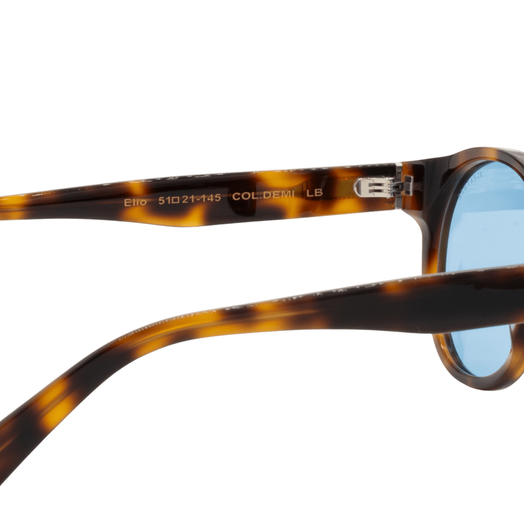 Lio: Lunettes de soleil de luxe Bleu trans/Havane - Bleather Maroc
