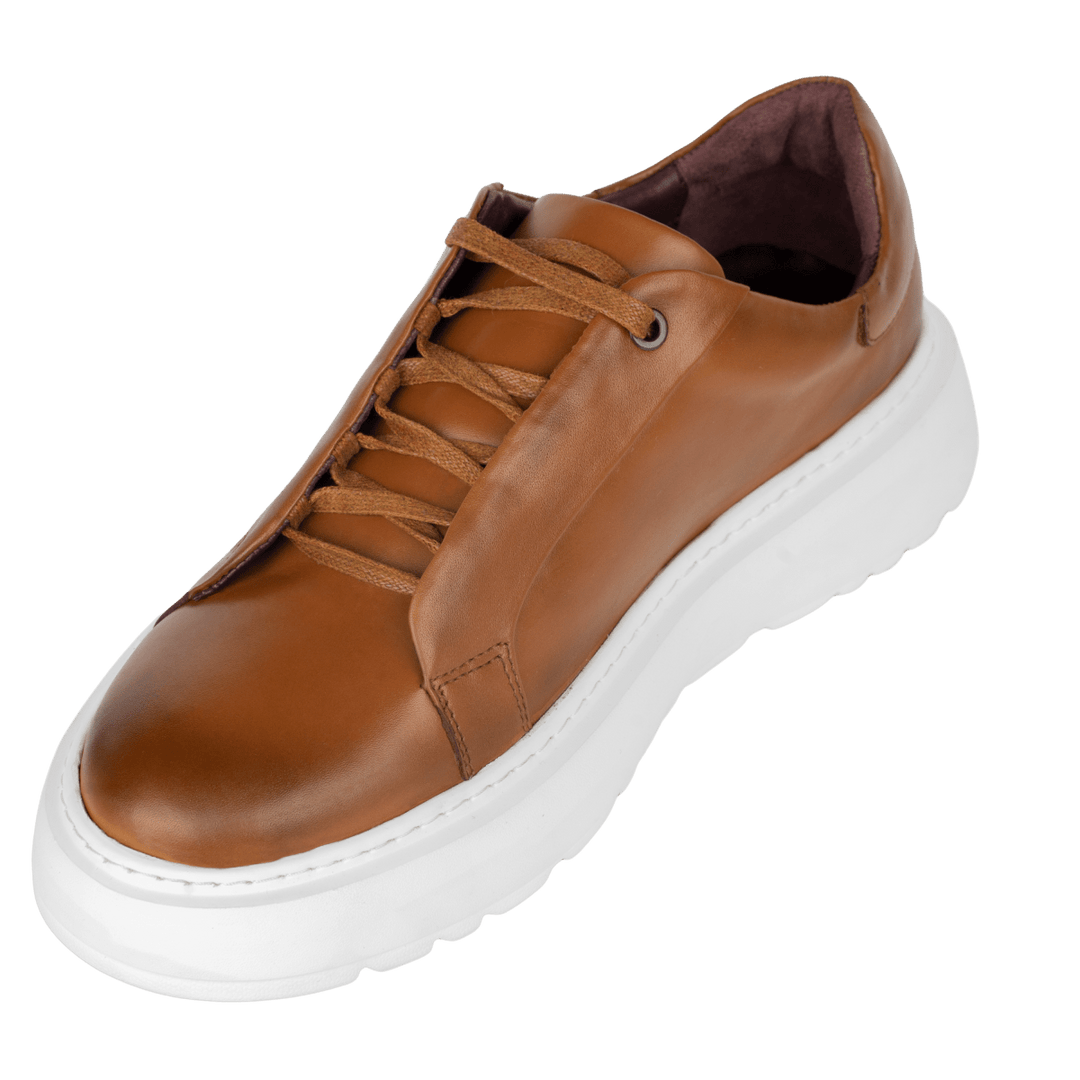 Lord : Sneakers Homme - Cuir Cognac - Bleather Maroc