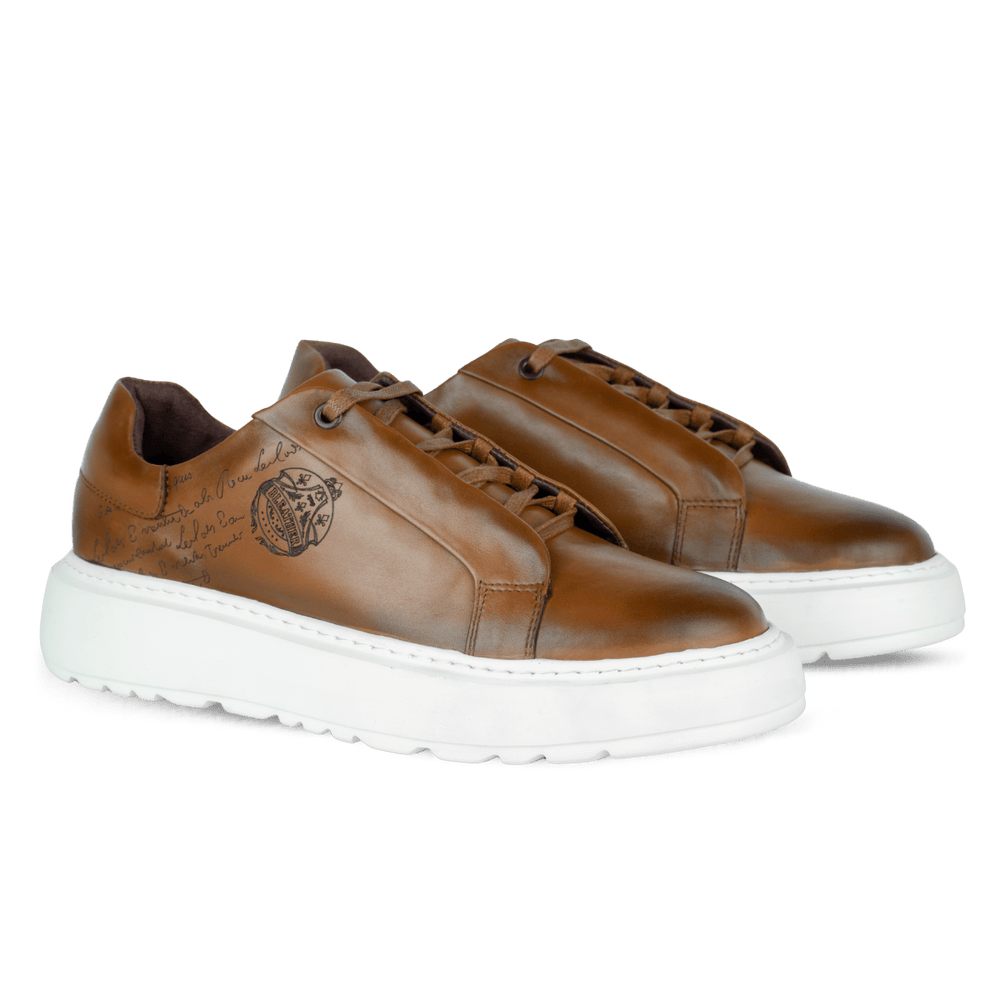 Lord : Sneakers Homme - Cuir Cognac - Bleather Maroc