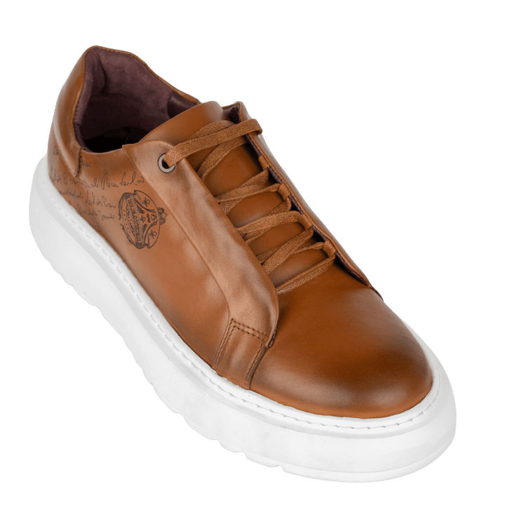Lord : Sneakers Homme - Cuir Cognac - Bleather Maroc