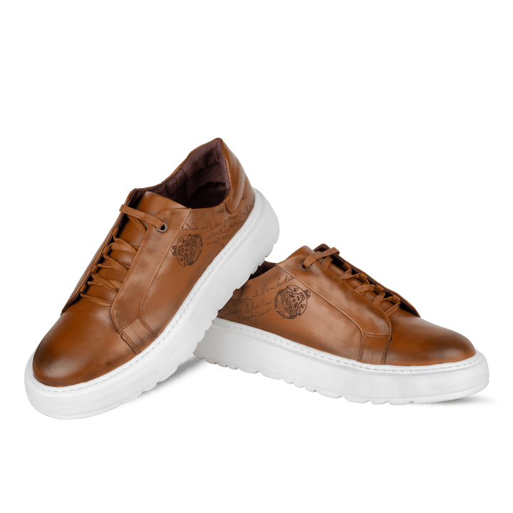 Lord : Sneakers Homme - Cuir Cognac - Bleather Maroc