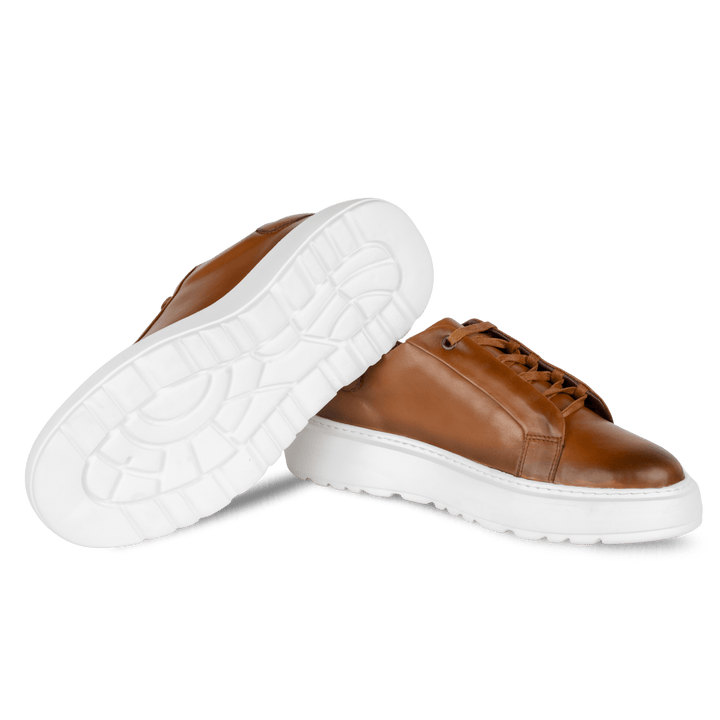 Lord : Sneakers Homme - Cuir Cognac - Bleather Maroc