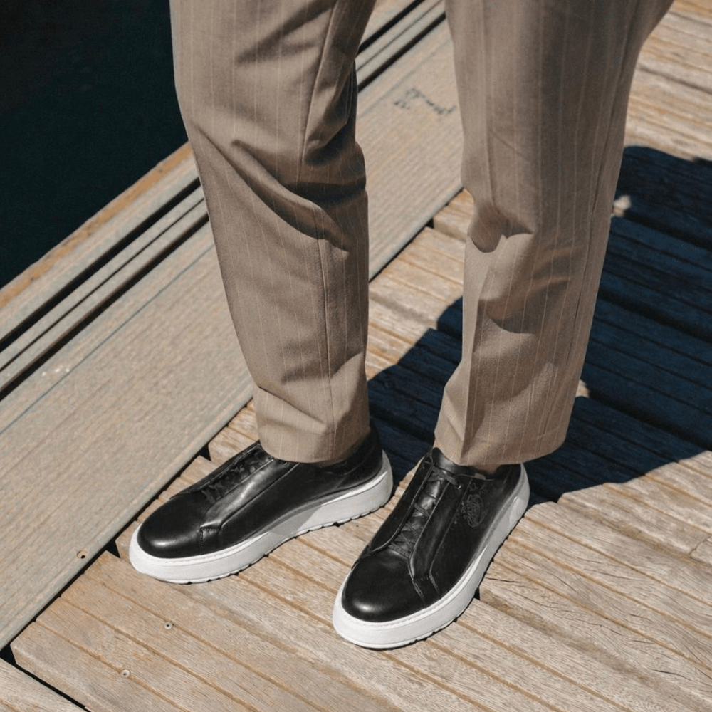 Lord : Sneakers Homme - Cuir Noir - Bleather Maroc