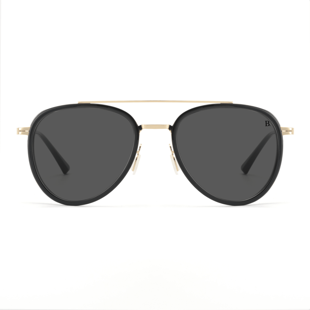 Lotus: Lunettes de soleil de luxe Noir - Doré - Bleather Maroc
