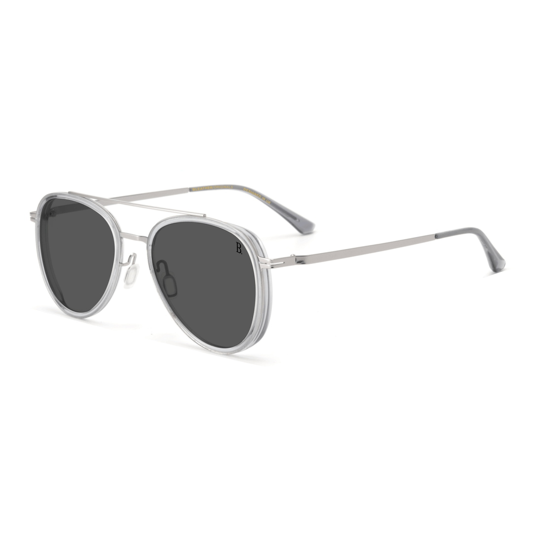 Lotus: Lunettes de soleil de luxe Transparent - Argenté - Bleather Maroc