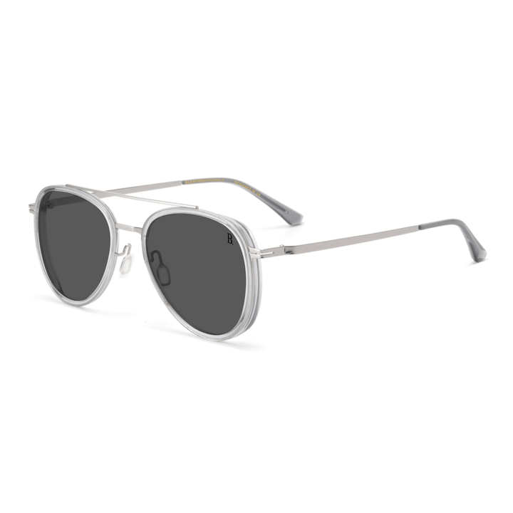 Lotus: Lunettes de soleil de luxe Transparent - Argenté - Bleather Maroc