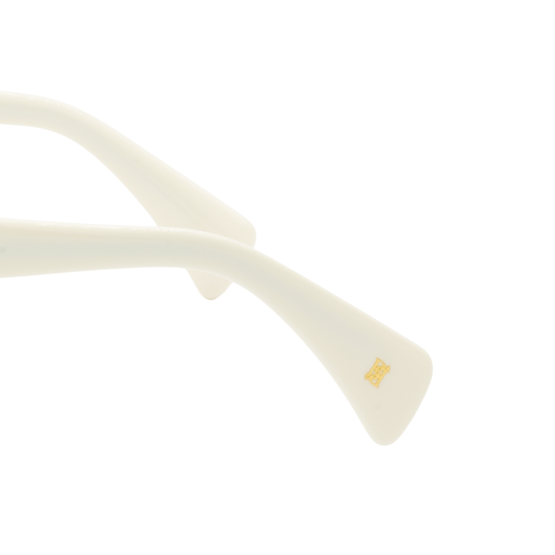 Luca: Lunettes de soleil de luxe Mr/Havane;Blanc - Bleather Maroc