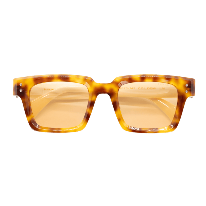 Luca: Lunettes de soleil de luxe Mr/Havane;Blanc - Bleather Maroc