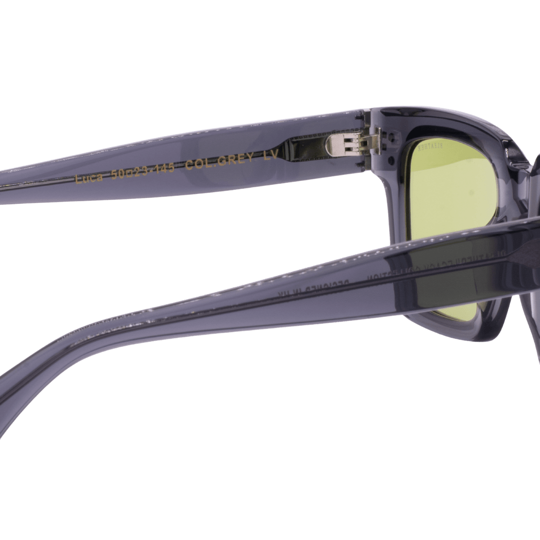 Luca: Lunettes de soleil de luxe Vert trans/Grey - Bleather Maroc