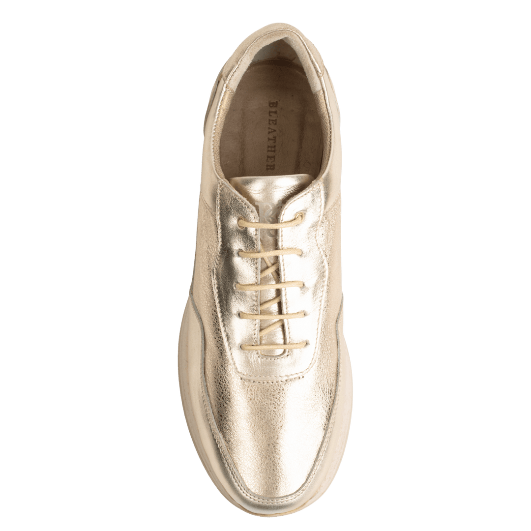 Lucy : Sneakers Femme - Cuir doré - Bleather Maroc