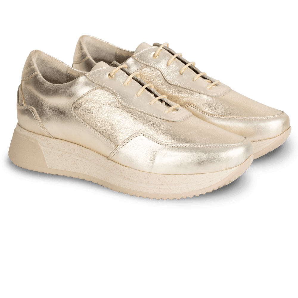 Lucy : Sneakers Femme - Cuir doré - Bleather Maroc