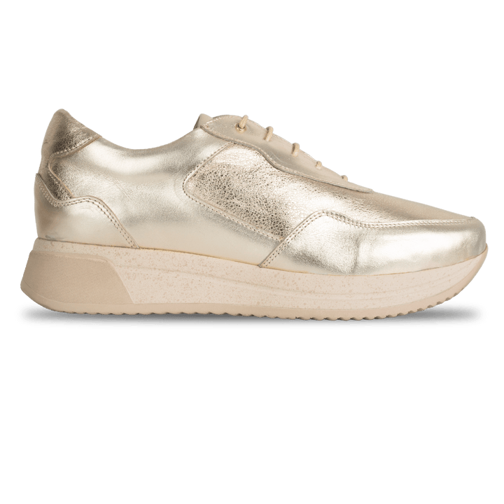 Lucy : Sneakers Femme - Cuir doré - Bleather Maroc