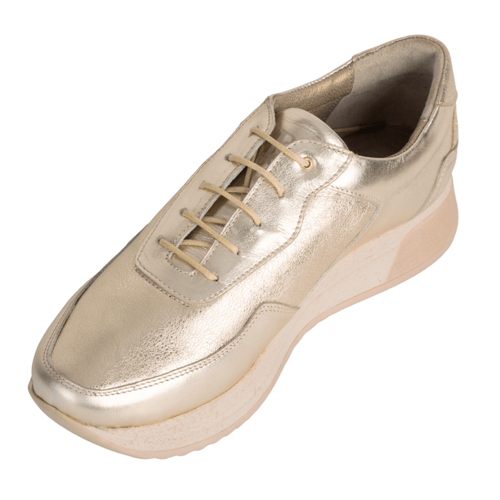 Lucy : Sneakers Femme - Cuir doré - Bleather Maroc