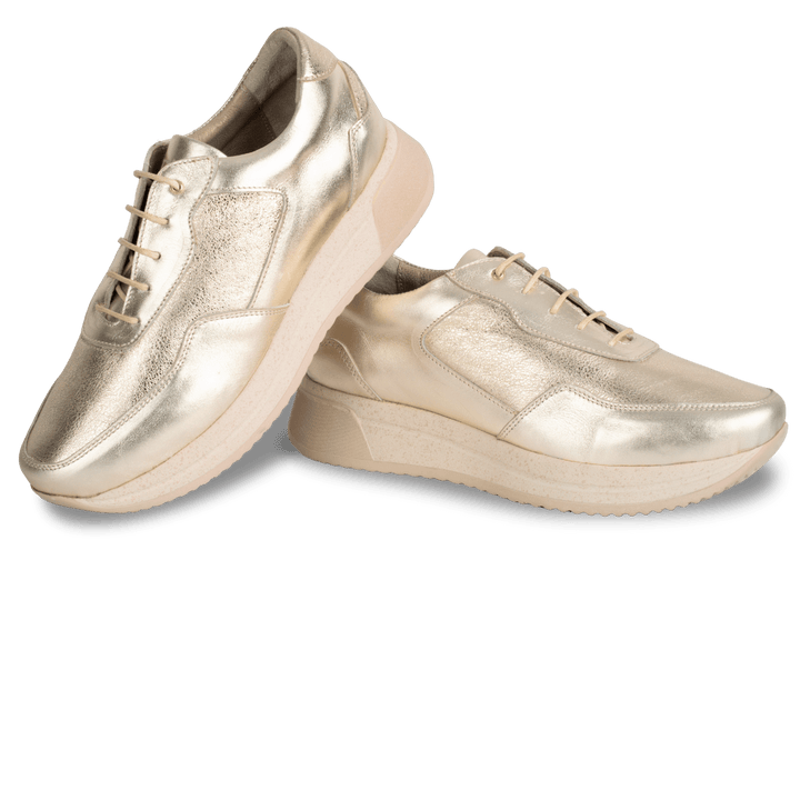 Lucy : Sneakers Femme - Cuir doré - Bleather Maroc
