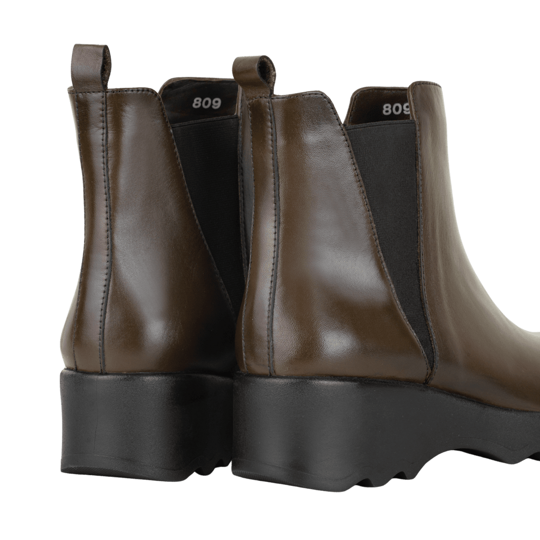 Maisie: Bottines Femme - Cuir marron - Bleather Maroc