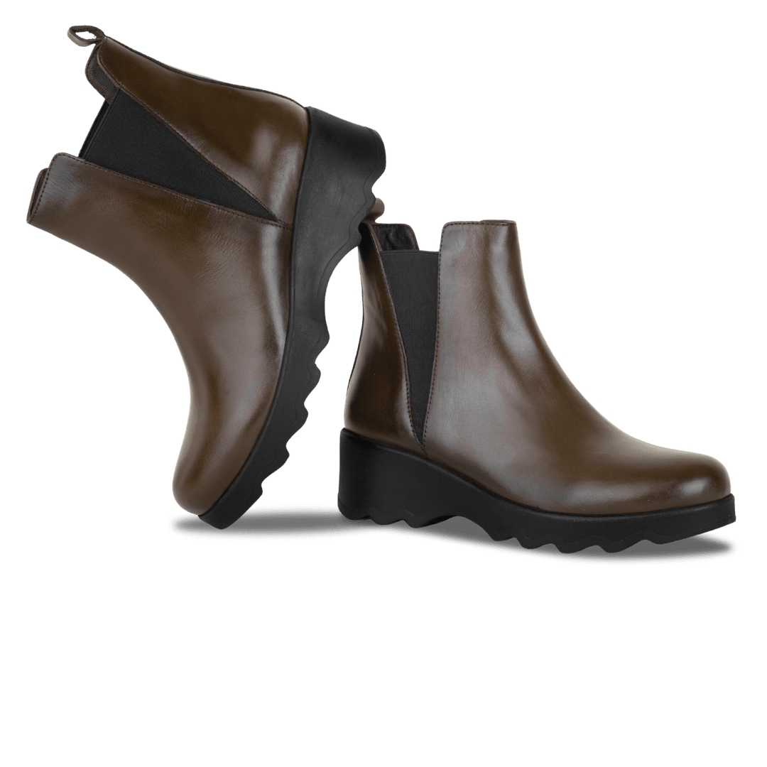 Maisie: Bottines Femme - Cuir marron - Bleather Maroc