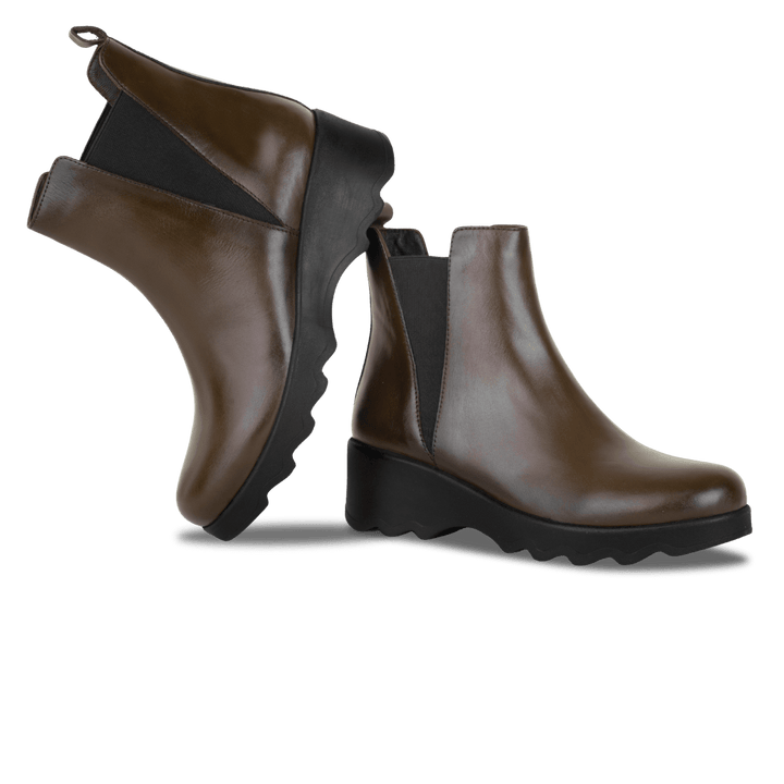 Maisie: Bottines Femme - Cuir marron - Bleather Maroc
