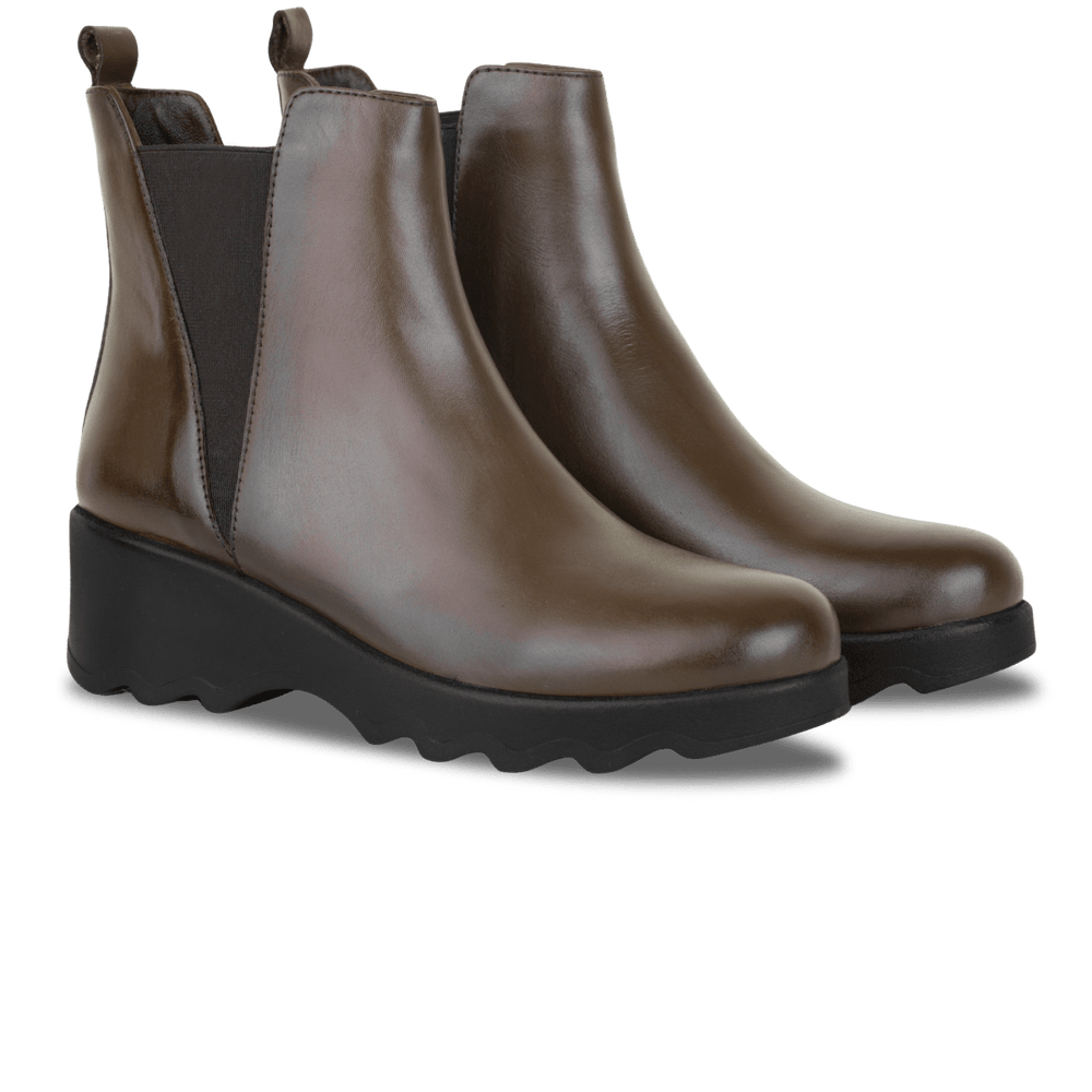 Maisie: Bottines Femme - Cuir marron - Bleather Maroc