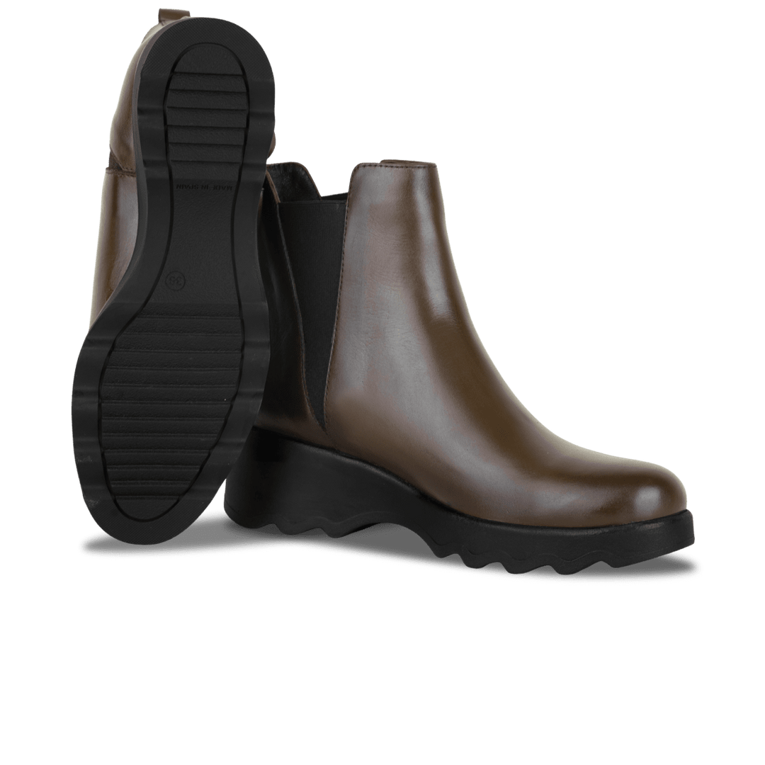 Maisie: Bottines Femme - Cuir marron - Bleather Maroc