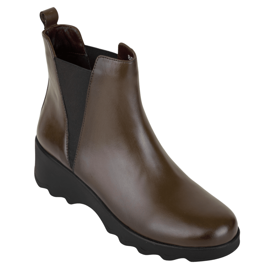 Maisie: Bottines Femme - Cuir marron - Bleather Maroc