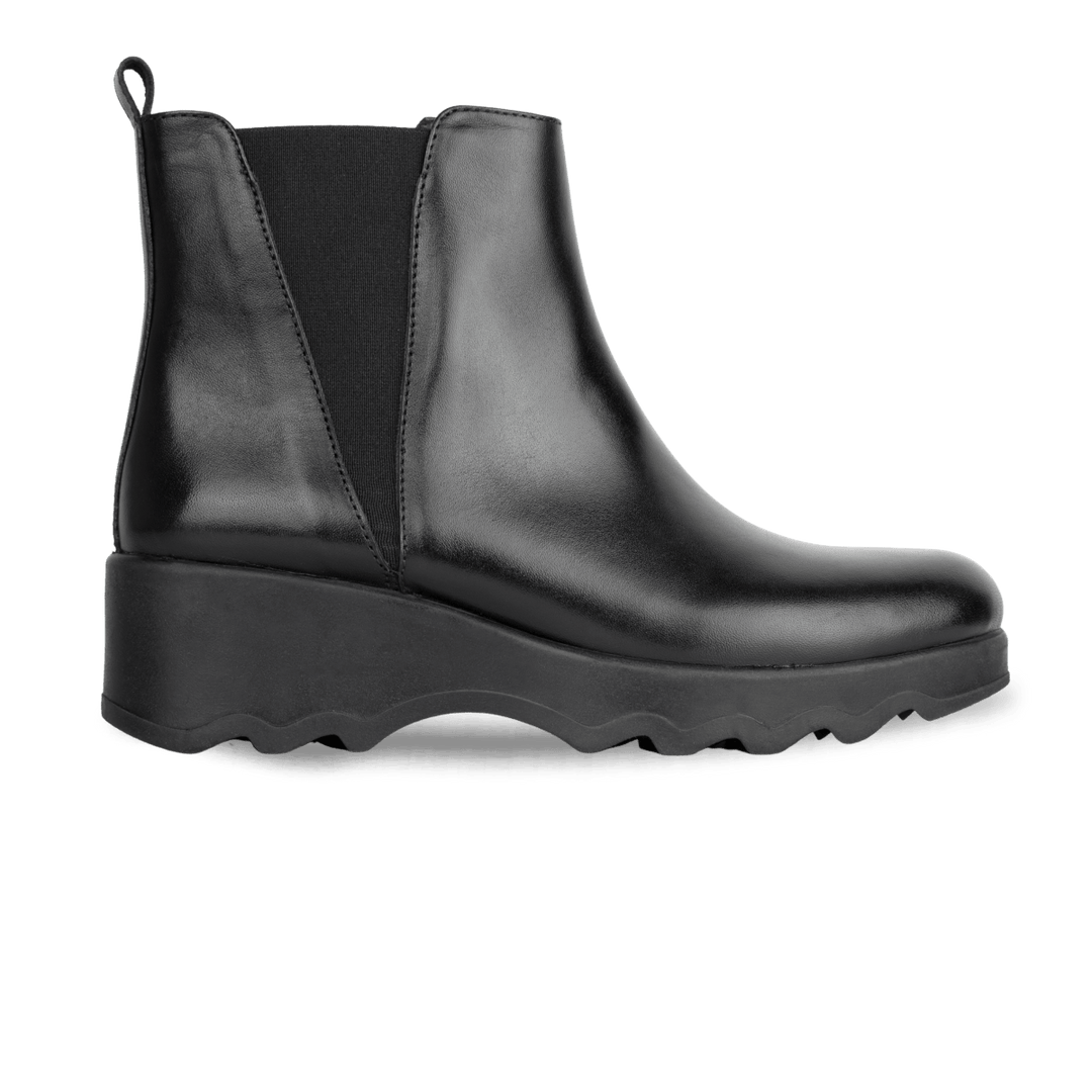 Maisie: Bottines Femme - Cuir Noir - Bleather Maroc