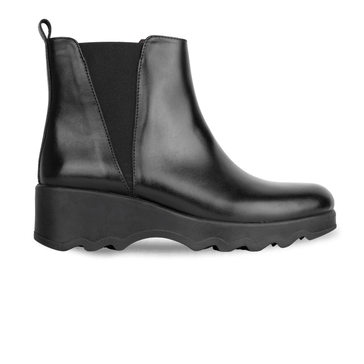 Maisie: Bottines Femme - Cuir Noir - Bleather Maroc