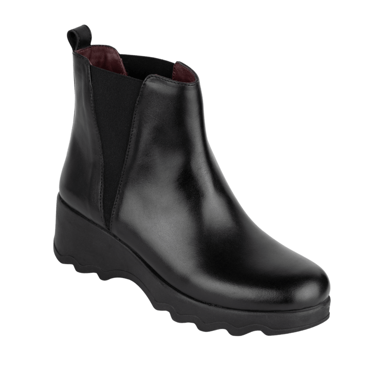 Maisie: Bottines Femme - Cuir Noir - Bleather Maroc