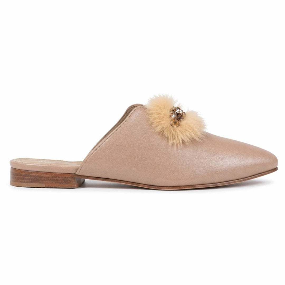 Malachite : Mules Femme - Cuir beige - Bleather Maroc