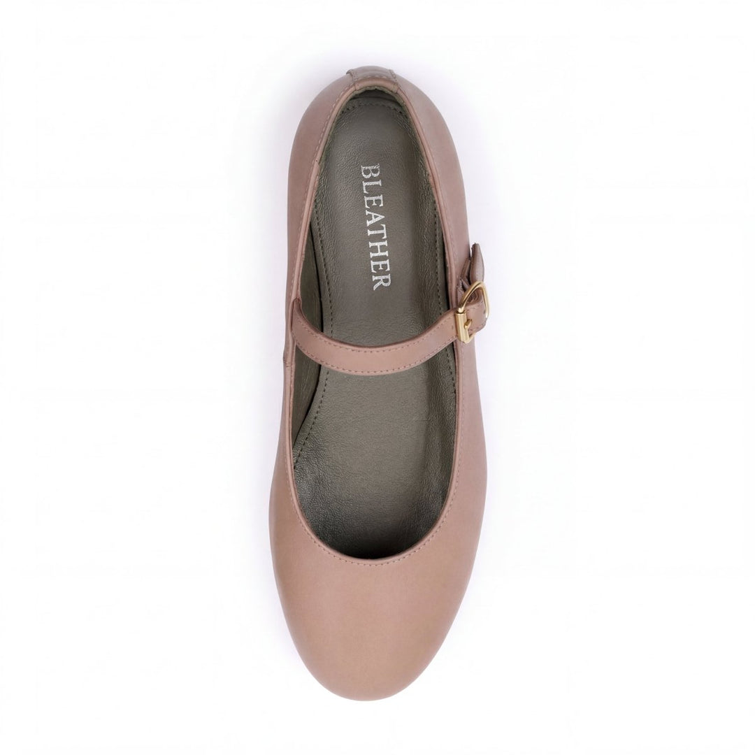 Marion : Ballerines Femme - Cuir Beige - Bleather Maroc