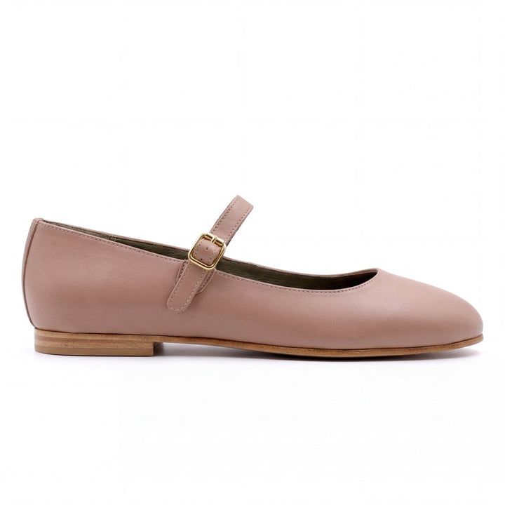 Marion : Ballerines Femme - Cuir Beige - Bleather Maroc
