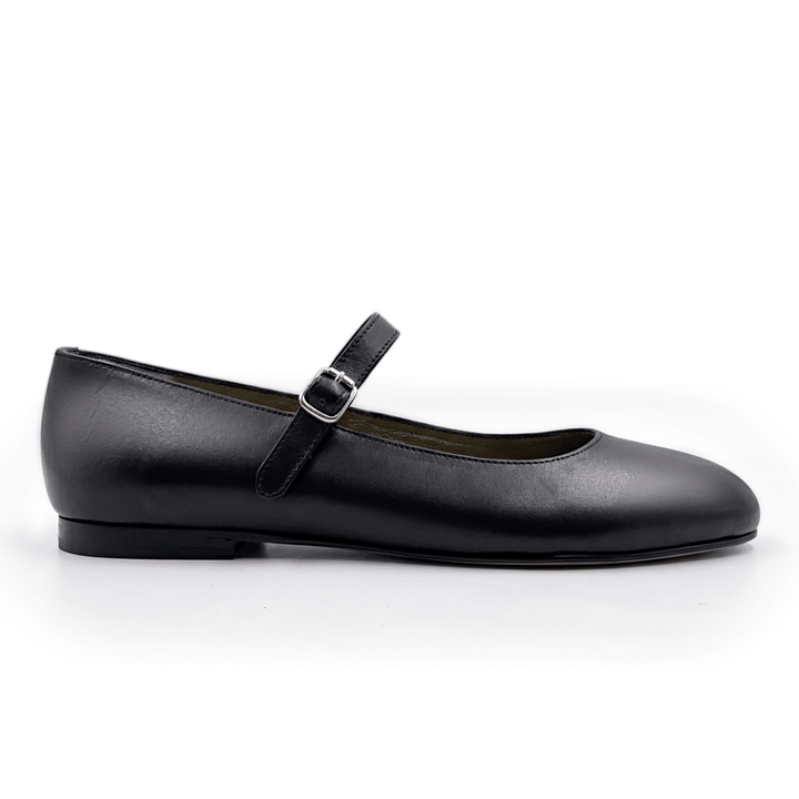 Marion : Ballerines Femme - Cuir Noir - Bleather Maroc