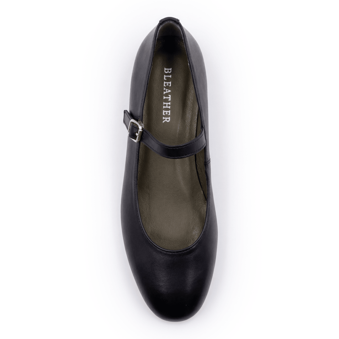 Marion : Ballerines Femme - Cuir Noir - Bleather Maroc